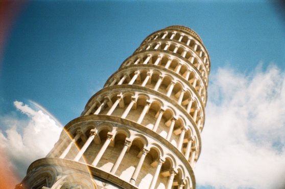Leaning Tower of Pisa shot on 35mm film using a lomography La Sardina camera)