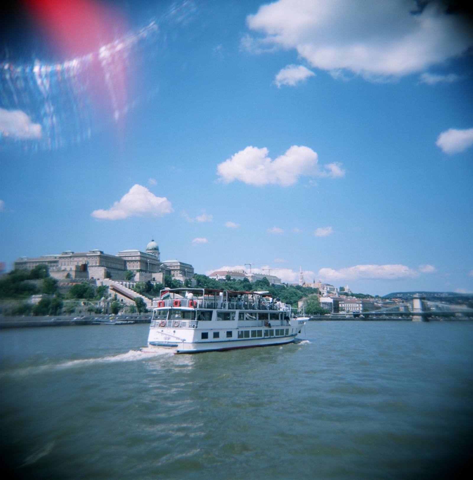 Boat tour in Budapest | River Danuba, taken on 120 colour film using a Holga 120N Lomography camera